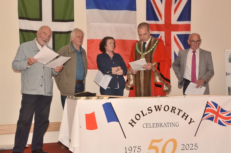 Representatives from Holsworthy and Aunay Sur Odon at the event (Picture: Rodney Parrish)