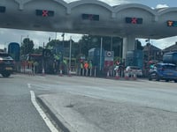 Woman taken to hospital after car overturns on Tamar Bridge