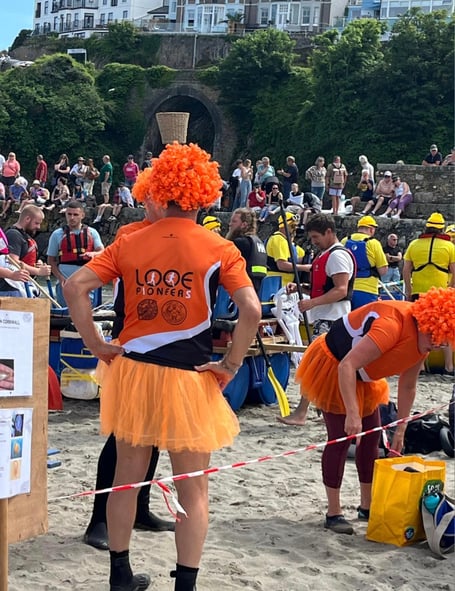 Contestants at Looe Raft Race 2025