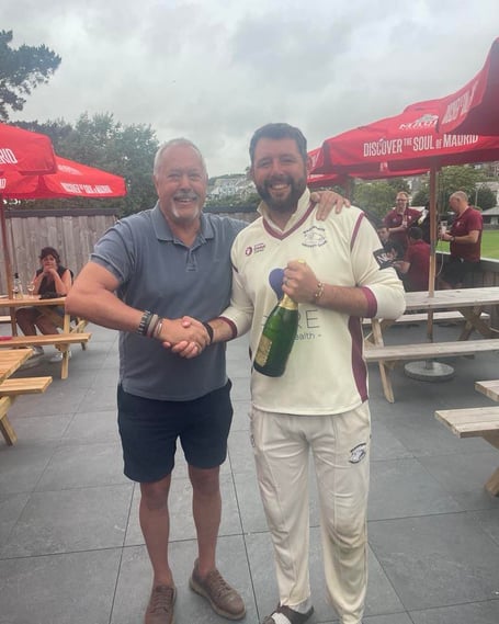 Wadebridge's Callum Wilson received his man of the match prize after starring with both bat and ball in his side's victory over Werrington. Picture: (Wadebridge Cricket Club)