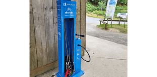 Bike repair stand installed