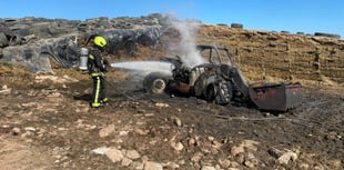 Telehandler engulfed in Highampton fire