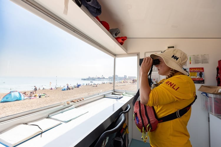 RNLI lifeguard on the lookout