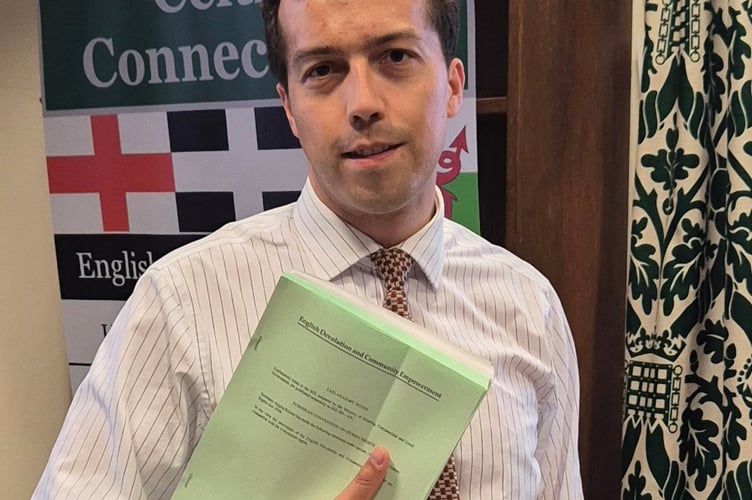 MP for St Austell and Newquay Noah Law (Labour) with the English Devolution and Community Empowerment Bill 