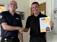 Celebrations for Cornwall firefighter after long service milestone