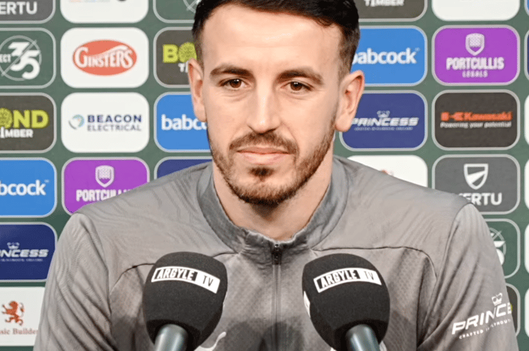 Argyle defender Julio Pleguezuelo is set for a spell on the sidelines with a knee injury. (Picture: Cornish Times)