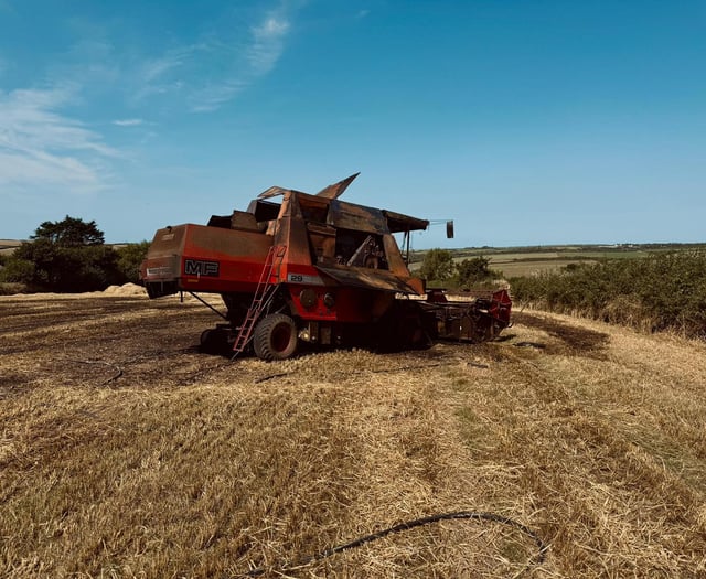 Welcombe combine harvester fire