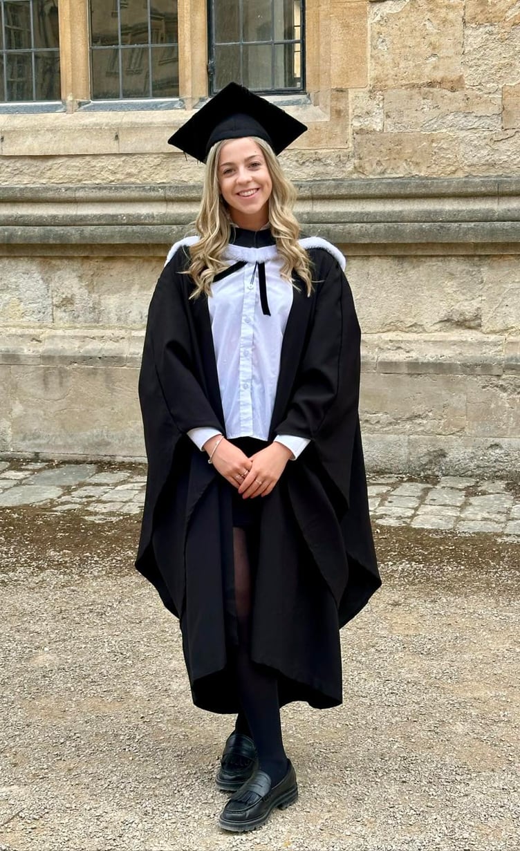 Georgia Stevens upon graduating from university. (Picture: Callywith College)