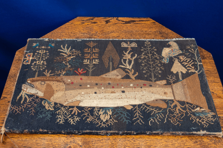 Sampler depicting a trout