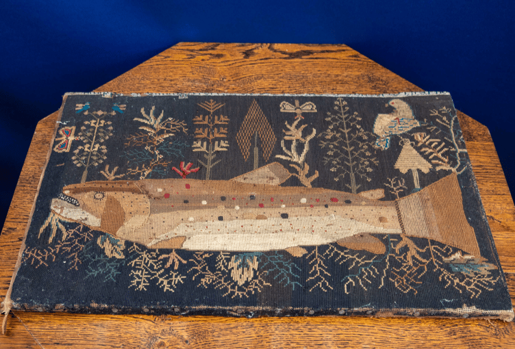 Sampler depicting a trout
