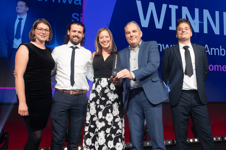 Members of Cornwall Air Ambulance receiving the award