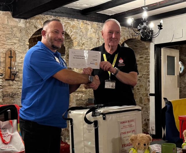 Rotary donation helps keep Cornwall Blood Bikes on the road