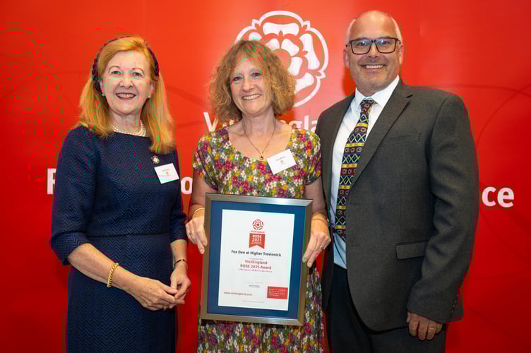 James and Tracy Wilson pictured with Lady Victoria Borthwick (Picture: Visit England)