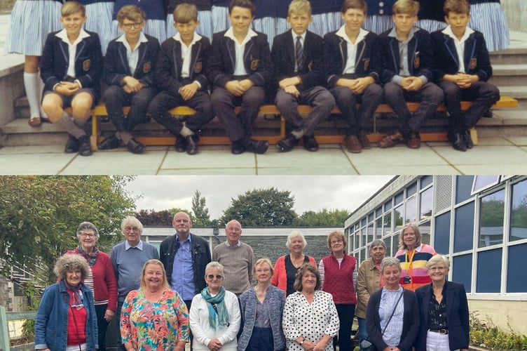 OLD school friends reunited on Thursday, September 18, to recreate a lasting memento. Having found their old school photograph, former Launceston College students Bill Barriball and Mervyn Daniel had the idea to ‘get the gang back together’ and invite all their school friends from 1966’s Form 2x and 2y back to Lanson to recreate the image. But first, some fellowship — a get together at the Eagle House was organised and all were delighted to come together to share stories and reminisce on times past. The party then made its way up to Launceston College where it all began to take to the steps (not the original ones sadly as these have since been relocated) to take their positions and pose for a ‘class picture’. Afterwards the former-students were invited on a tour of the school, many remarking on how much had changed over the years – sharing anecdotes of times and teachers gone by. Pictured above — Back row left to right: Susan Marshall née Gliddon, Alan Barriball, Ian Collins, David Gove, Marilyn Eliott née Dymond, Carole Bluett née Pedrick, Judith Baxter née Maunder, Susan Roche née Clogg. Middle row left to right: Joanna Pescod née Blackmore, Marilyn Rennie née Gilbert, Mary Barber née Renouf, Susan Waite née Cairns, Jean Oliver née Bate, Catherine Miles née Bridge, Brenda Strout née McNulty. Front row left to right: Stephen Cocks, Mervyn Daniel, Peter Haworth, David Issleib, Bill Barriball, Raymond Jordan.