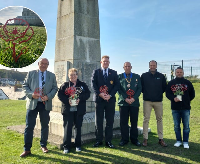 Mayor plants first metal poppy to honour Remembrance Day