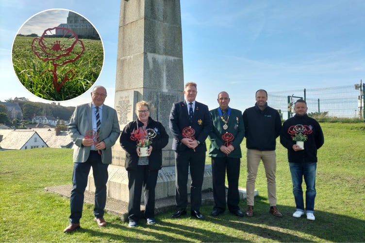Bude Memorial Metal Poppies