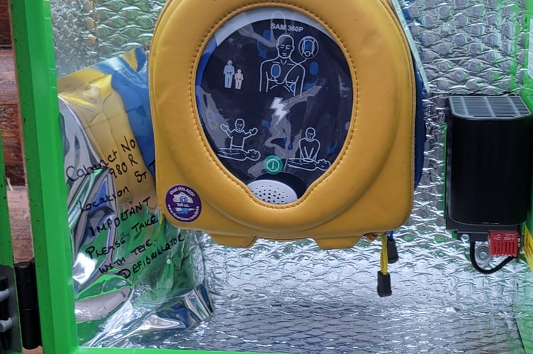 The defibrillator at St Tudy Community Shop (Picture: St Tudy Community Shop)