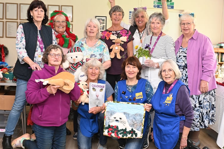 Ready with a warm welcome are the members of the Cats Protection League at their Autumn Fare held at the Launceston Bowling Club on October 11th
