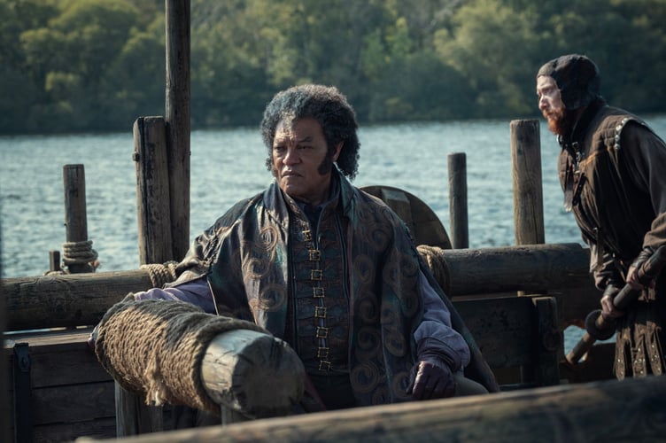 Laurence Fishburne in The Witcher on Netflix, which filmed some of Season Four at Cotehele Estate in Cornwall