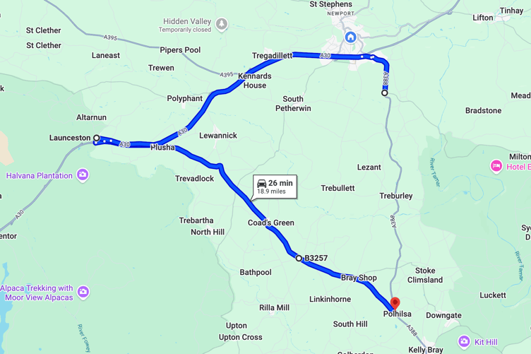 Launceston Road Work Diversion