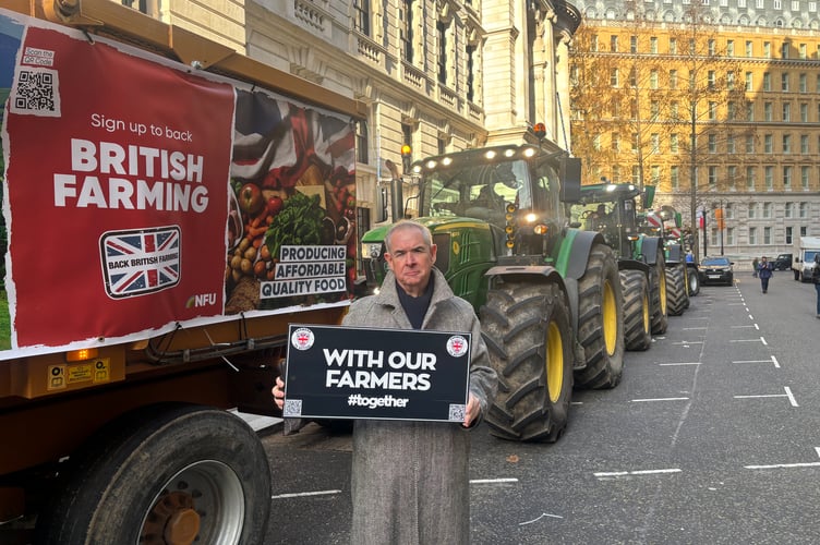 Sir Geoffrey Cox KC MP showing his support for farmers who protested in Parliament. (Picture: Sir Geoffrey Cox KC)