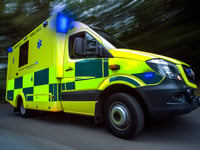Motorcyclist taken to hospital following collision