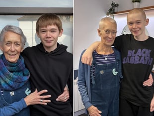 Teen raises thousands shaving head in solidarity with his Nona