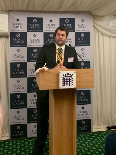 Cllr Leigh Frost, leader of Cornwall Council speaking at the event in Westminster (Picture: Cllr Leigh Frost)