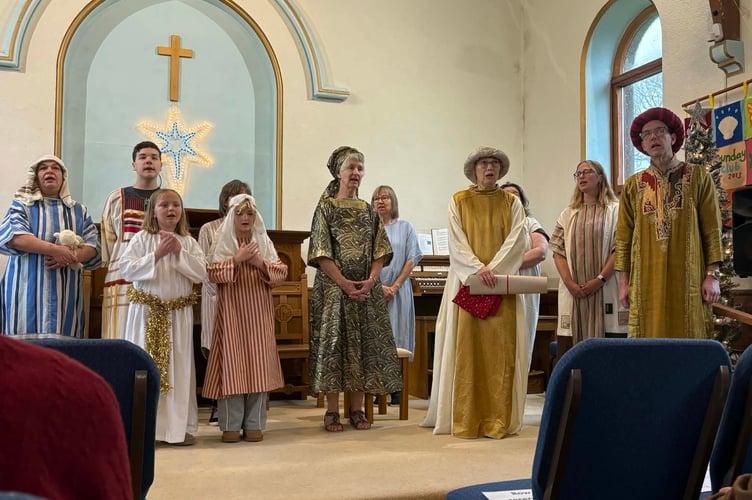 'Home By another Way' by Lois Anne DeLong and Barbara Antonucci was presented by a cast of local adults and children at Morwenstow Methodist Chapel at Shop