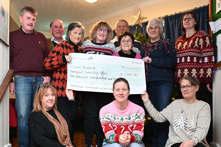 Members of the Cameford Cancer Research Committee receive a cheque for the sum of £1,750 (Picture: Adrian Jasper)