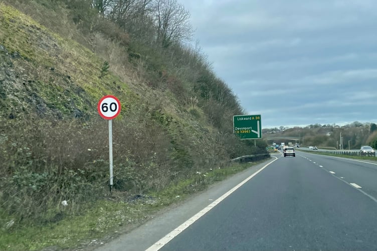 Drivers using the A38 from Marsh Mills to the Tamar Bridge            Plymouth are being urged to slow down and adjust to the new 60mph limit