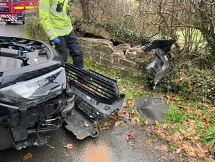 Fire crews respond to black ice crash