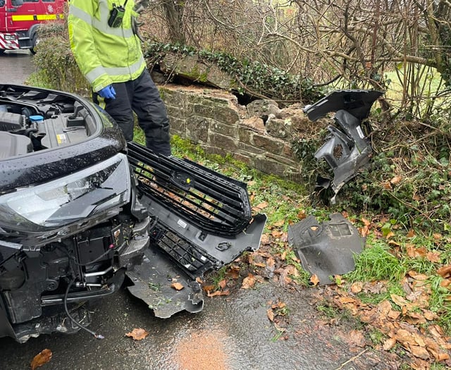 Fire crews respond to black ice crash near Holsworthy