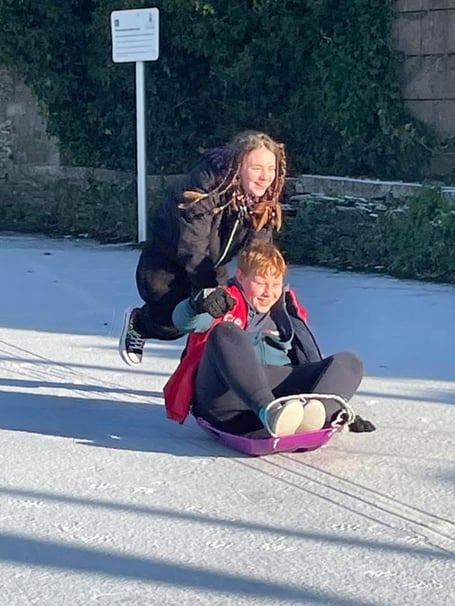 Youngsters across Cornwall dusted off their toboggans and made the most of the thin layer of snow that settled at the beginning of the week. (Picture: Naomi Tubbritt)