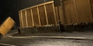 Man has narrow escape from flying debris during Storm Goretti