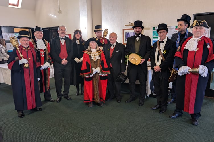 Members of the Bodmin Wassail were joined by Cllr Liz Ahearn, the mayor of Bodmin and her mayoral party for the start of the 402nd Wassail (Picture: Aaron Greenaway)