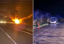 Launceston firefighters battle A30 motorhome blaze