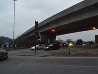 Man dies after fall from flyover onto A38