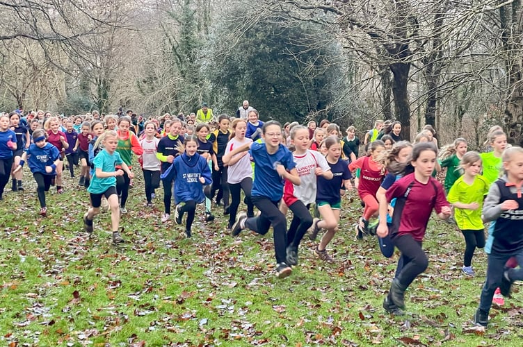 Hundreds of youngsters took part in the latest round of the East Cornwall Primary Schools Cross Country series at Cotehele