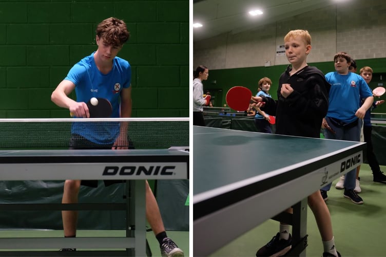 Cornwall Table Tennis juniors.