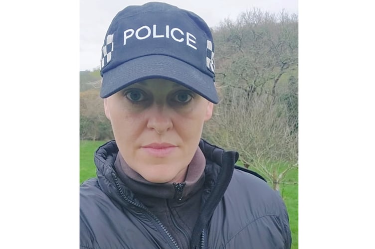 PC Lucy Wyatt has appealed to the public for help over the abandoned dog. (Picture: Devon and Cornwall Police)