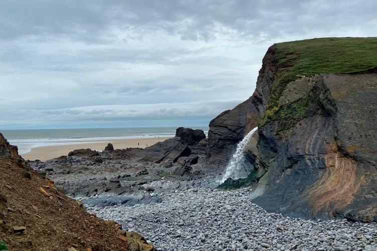 A winter waterfall at the entrance to the beach at Sandymouth in North Cornwall. (Picture: Andrew Townsend)