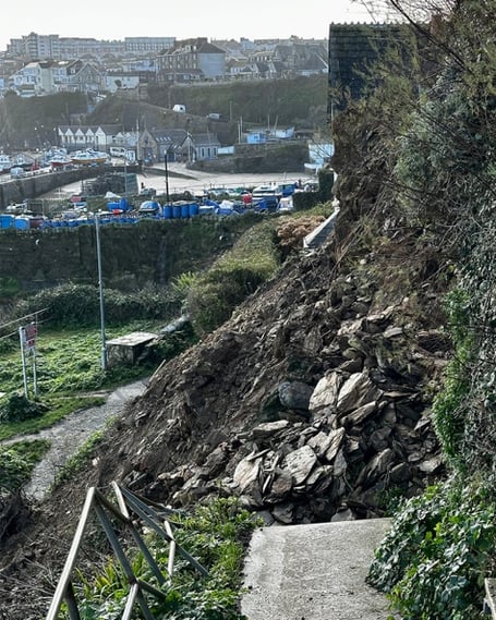 Cliff fall at Newquay, January 2026
