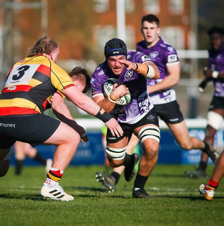 Cornish Pirates forward Milo Hallam makes a break during his side's Championship clash at Richmond (Picture: Brian Tempest)