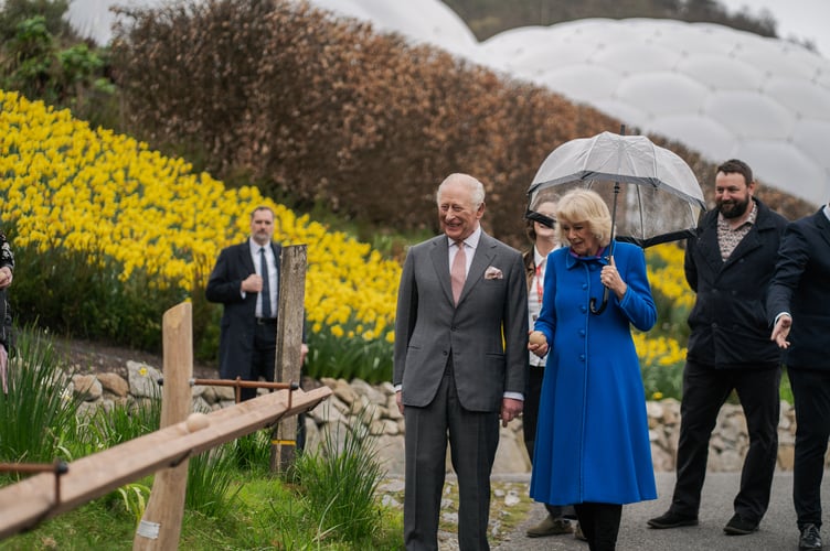 Their Majesties The King and Queen during their visit to the Eden Project