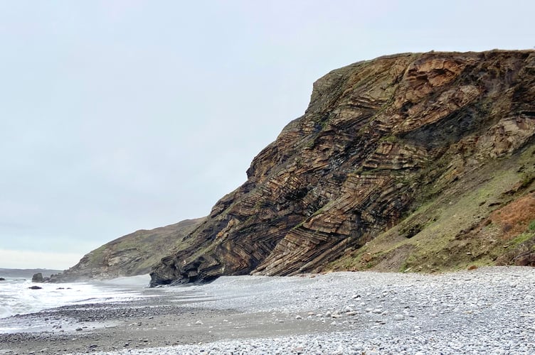 Contorted rocks in the cliffs at Millook in North Cornwall. (Picture: Andrew Townsend)