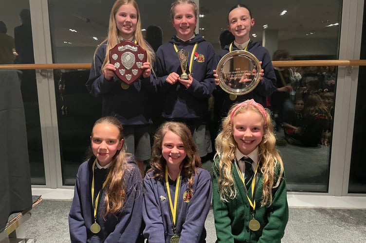 The successful Year 5/6 Girls winning team from Bishop Cornish School