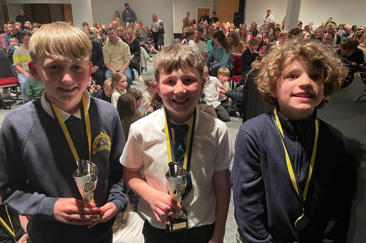 Year 5/6 Boys (from left to right): Cameron Edwards (Burraton), Jacob Sweeney (Bishop Cornish) and Christopher Weatherell (Millbrook) (Pictures: Cornish Times)
