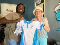 Goldthorp donates club shirts to Kenyan school