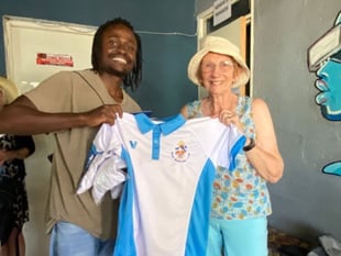 Goldthorp donates club shirts to Kenyan school